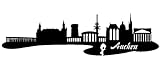Samunshi® Autoaufkleber Aachen Aufkleber Skyline in 7 Größen und 25 Farben (15x4cm schwarz)