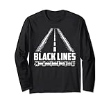 Black Lines Matter | cooles Fahrzeug Auto Burnout Gag Geschenk Langarmshirt