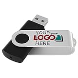 Possibox Personalisiert Twister USB Stick 8GB Bedruckte mit Ihrem Logo/Text - Werbeartikel - USB 2.0 Schwarz 100 Stück