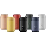 Chilly's Serie 2 Isolierter Kaffebecher - Doppelwandige Tasse mit Deckel - BPA-Freier Edelstahl - Granite Grey, 340ml
