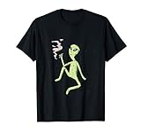 Space Alien Smoking Weed Joint Funny Pot Smoker Gift T-Shirt