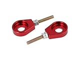 Set: 2x Kettenspanner für Schwinge, Aluminium Rot eloxiert - Simson S51, S50, SR50, Schwalbe KR51, SR4
