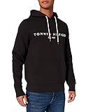 Tommy Hilfiger Herren TOMMY LOGO HOODY Sweatshirt, Schwarz (Jet Black Base), Large (Herstellergröße: L)