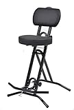 LIBEDOR Stehhilfe Stehhocker Stehsitz Sitz Sitzhilfe Stehstütze mit 6 cm ergonomischer Polster bis 130 kg belastbar schwarz NEUHEIT