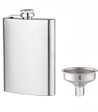 Beykakye Flachmann Edelstahl 304 8 Oz mit Trichter - Auslaufsicher, Stilvoll und Tragbares Flaschen-Set für Männer und Frauen (Silber)