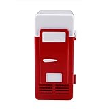 Getränkekühlschrank, tragbarer Minikühlschrank 5 Minuten Kühlschranktemperatur LED Mini-USB-Kühlschrank Schnell abkühlen Bierkühlschrank für Getränke(red)
