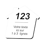 Personalisierbares Namensschild für Briefkastennummer, personalisierbar, Design Haus – Weiß mit schwarzer Schrift – Format 5 x 5 cm