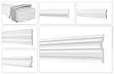 HEXIMO Wandleisten aus Styropor XPS - Hochwertige Stuckleisten leicht & robust im modernen Design - (2 Meter FG6-70x20mm) Stuck Flachprofil Flachleisten Wandzierleiste Stuckprofil