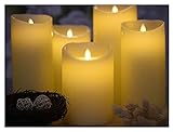 Partydekorationen, künstliche LED-Kerzen, sicher flackernde Säule, LED-Kerzenlicht, ferngesteuert, 2/4/6/8 Stunden, Timer, Paraffin, 12,5 cm (D) – bernsteinfarbenes Weihnachtslicht (Emissionsfarbe: nu