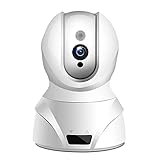 WLAN IP Kamera,HD WiFi überwachungskamera,mit 350°/100°Schwenkbar,Home und Baby Monitor mit Bewegungserkennung, Zwei-Wege-Audio, Nachtsicht, unterstützt Fernalarm und Mobile App Kontrolle (Weiß)