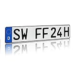Finest Folia DIN-zertifizierte Kfz-Kennzeichen Standardgröße 520x110mm passend für Auto Fahrradträger Anhänger offizielle Nummernschilder Wunschkennzeichen (05 Kennzeichen Anhänger)