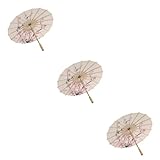 LALAFINA 3st Hochzeitsdekoration Sommerdeko Schreibtischaufsatz Klassischer Sonnenschirm Chinesischer Kunstregenschirm Klassischer Regenschirm Japanischer Regenschirm Geschenk Holzgriff Ria