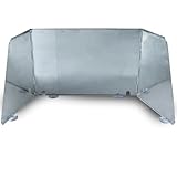 Universal Windschutz für Campingkocher Stahl verstellbar 38-70cm Aufbewahrungstasche passend für 1-2-3 flammigen Gasherd faltbar Spritzschutz Camping Kü
