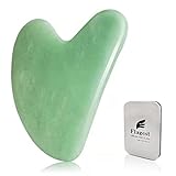 Flagest Gua Sha Gesichtsbehandlung mit Jade Natur-Stein Herzform Guasha Board Kratz-Massage Tool Anti-Falten Werkzeug für Gesichts-Scraping SPA-Akupunktur Therapie Triggerpunkt Anti-Aging (Jade)