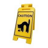Cat Vomit Sign, lustiges Katzenmarke, Warnzeichen, schwarzes Katzenzeichen, neuartige Katzen-Dekoration, lustiges Tier-Geschenk, Hunde-Gag-Geschenk, niedliches Katzenschild, Schreibtisch-Dek