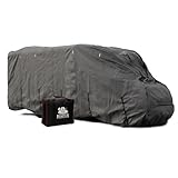 HAFIX Wohnmobil Schutzhülle - 3-lagige Ganzgarage in grau, Größe 800x260x270cm, 160g/m² - Wetterfeste Wohnmobilabdeckung Abdeckung für Winter. Wohnmobil Abdeckplane Schutz Regen-, Laub-, S