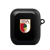 DeinDesign Hülle mit Karabiner kompatibel mit Apple AirPods Case schwarz Schutzhülle mit Schlüsselanhänger FC Augsburg Wappen FCA