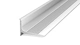 Prinz Aluminium - Wandanschlussprofil 290 - Abschlussprofil selbstklebend. Für Belagstärken ab 2 mm 20 x 13 mm - 2,50m Silber