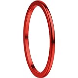 Bering Stapelring Ultra schmal 1,25mm Aluminium poliert rot 564-40-X0, Ringgröße:68 (21.6 mm Ø)