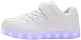 7 Farben LED Schuhe USB Aufladen Leuchtschuhe Licht Blinkschuhe Leuchtende Sport Sneaker Light up Turnschuhe Damen Herren Kinder Shoes