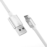 JAMEGA – 1m Premium Micro USB Kabel | Nylon geflochtenes USB Ladekabel Datenkabel für Micro USB Geräte kompatibel mit Samsung, HTC, Huawei, Sony, Nokia, Nexus, Kindle, PS4 XBOX Controller – Weiß