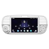 Android Autoradio für FIAT 500 2007-2016 Android 11 LCD Touchscreen Auto GPS Navigation mit CarPlay Android Auto TPMS OBD 4G WiFi DAB+ Bluetooth (Weiß)