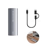 M.2 NVMe SATA SSD Gehäuse, 10 Gbit/s USB 3.2 Gen 2 auf NVMe Adapter, werkzeugloses externes SSD-Gehäuse aus Aluminium für M-Key/B+M Key PCIe & SATA SSD, UASP & Trim unterstü