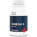 Dr. Swen Omega 3 Fischöl Kapseln – Premium Fischöl 1000mg je Kapsel – optimale Versorgung durch EPA + DHA essenzielle Omega 3 Fettsäuren – laborgeprüft