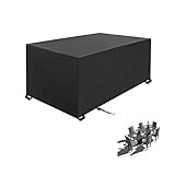 Gartenmöbel-Abdeckung, 100 x 65 x 65 cm, schwarz, 420D, strapazierfähiges Oxford-Gewebe, wasserdicht und schneefest, mit verbessertem reißfestem Material, Anti-UV-Schutz, rechteckig