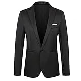 ZUOYIMEI Jacke Herren Trend Slim Fit Mode Blazer Herren Temperament Casual Business Western Jacke Herren All-Match Klassisch Vintage Longsleeve Anzug Herren C-Black XL