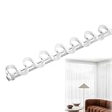 Deckenmontiertes Aluminium-Vorhangschienensystem mit Ripple-Falttraverse S-Wellen-Wellen-Wellen-Schienen und Klebeband-Set, 100 x 600 cm, Weiß, verschönern Sie Ihre Heimdekoration noch heute!