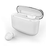 Wsaman In Ear Bluetooth 5.0 Kopfhörer Kabellos, Noise Cancelling Earbuds mit LED-Anzeige Touch Control, für Handy/Sport/Laufen,HD-Stereo-Sound Noise Cancelling Kopfhörer,White Single