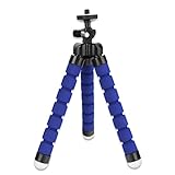 Kamera Stativ, Handy Stativ, Mini Stativ mit flexiblen Beinen, Smartphone Halter Halterung, Stativ für Kleine Kameras oder Action Cams (Blau)