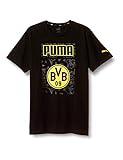 PUMA Herren BVB ftblCore Graphic Tee T-Shirt, Black-Cyber Yellow, L