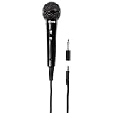 Thomson Mikrofon für Karaoke (Karaoke Mikrofon mit 3 m Kabel, 3,5 mm Klinke für HiFi Anlage, dynamisches Mikrofon mit Nierencharakteristik, Gesangsmikrofon mit Adapter 6,3 mm für Mischpult) schwarz