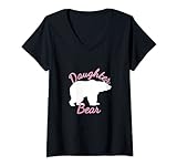 Damen Daughter Bear Grizzly Bear T-Shirt mit V-Ausschnitt