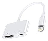 HDMI-Adapter für iPhone 1080P Digital AV [Apple MFi-Zertifiziert] Lightning Adapter Bildschirm synchronisierung Plug and Play HDMI Adapter Anschluss Kompatibel mit iPhone 13/12/11/X/XR/XS/7P/7/8P/8