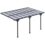 Outsunny Pergola Pavillon 4 x 3 m Gartenpavillon Überdachung Zelt 231-250 cm höhenverstellbar Sonnenschutz Terrassendach Anbaupavillion Aluminium G
