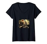 Damen Freiheit, die das Volk führt Eugene Delacroix T-Shirt mit V-Ausschnitt