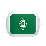 DeinDesign Hülle mit Karabiner kompatibel mit Apple AirPods Pro Case weiß Schutzhülle mit Schlüsselanhänger Logo SV Werder Bremen Offizielles Lizenzprodukt