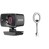 Elgato Facecam - 1080p60 Full-HD-Webcam für Videokonferenzen & Ring Light - Hochwertige Beleuchtung in 2500 Lumen mit Tischklemme und Kugelgelenk, Temperatur und Helligkeit