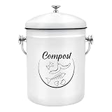 Per, Kompostkorb mit Deckel, 5 l, geruchsneutraler Kompostkorb für die Küche mit Deckel, für Obst und , Abfallsammler, Rost, Rost, Resist, Deck