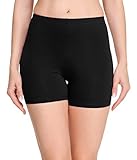 Merry Style Damen Shorts Radlerhose Unterhose Hotpants Kurze Hose Boxershorts aus Baumwolle MS10-392 (Schwarz, M)