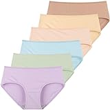 INNERSY Unterwäsche Frauen Atmungsaktive Baumwolle Bikinis Taillenslips 6er Pack (40, Vorfrühling)