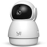 Überwachungskamera WLAN 360 Grad,YI Dome Guard 1080p Sicherheitskamera PTZ mit Bewegungserkennung,2-Wege-Audio, Infrarot-Nachtsicht, Unterstützt Speicherkarte,YI Home für iOS/Android/Windows