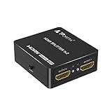 HDMI Splitter 1 In 2 Out 4K 60Hz, PORTTA HDMI Splitter 1x2 with Auto Scaling 4K 60Hz 4:4:4 4:2:2 4:2:0 to 1080P Support HDMI 2.0b HDCP 2.2 HDR10 Dolby Vision 18Gbps 3D
