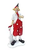 Oberle Dekofigur Musik Clown mit Geige rot weiß 25 cm Figur Karneval Köln Harlekin