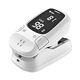 LONGFIAN Finger Pulsoximeter Monitor Atemrate, PI Schlaf Sauerstoffsättigung im Blut (SpO2) (White)
