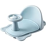 Hellery Absaugung Kleinkind Baby Kind Badewannensitz Badewannensitz Badestuhl Sicherheitsdusche Sitz Rückenlehne Badewannenstuhl für Kleinkinder ab 6 Monaten - Blue