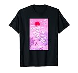 Vaporwave Japanisch Kranich Retro Hokusai Kunst Kawaii Rosa T-Shirt